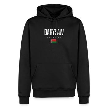 Barysaw Belarus Weißrussland - Männer Premium Bio Hoodie - Schwarz - Vorne - Nico (187cm)