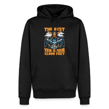 Skydiving The Best View Is From 13,000 Parachuting - Männer Premium Bio Hoodie - Schwarz - Vorne - Nico (187cm)
