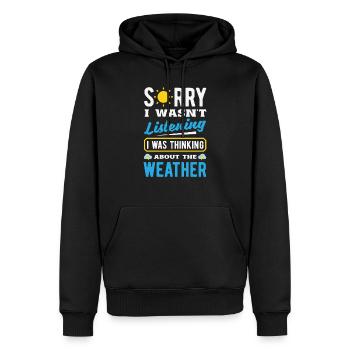 Météorologie amusante Passionnés de météo - Sweat à capuche Premium bio Homme - noir - Devant - Nico (187cm)