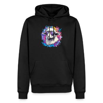 Cooles Schaf mit Sonnenbrille - Männer Premium Bio Hoodie - Schwarz - Vorne - Nico (187cm)