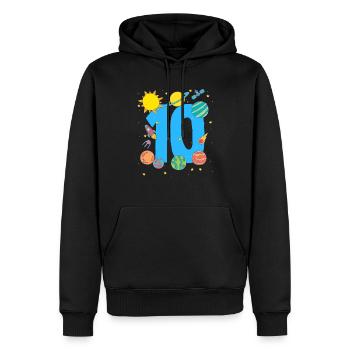 Weltraumabenteuer Für Den 10. Geburtstag - Männer Premium Bio Hoodie - Schwarz - Vorne - Nico (187cm)