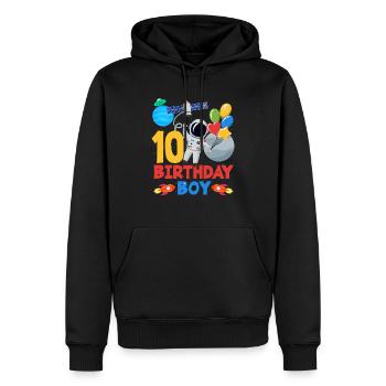 Astronaut Space 10 Birthday Boy - Men’s Premium Organic Hoodie - black - Front - Nico (187cm)