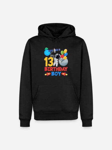 13 Geburtstag Junge Astronaut Weltraum - Herre Premium økologisk hoodie - sort