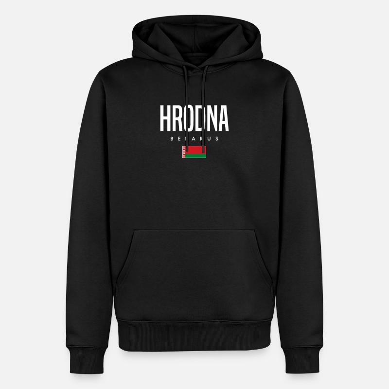 Hrodna, Biélorussie, Biélorussie - Sweat à capuche Premium bio Homme - noir