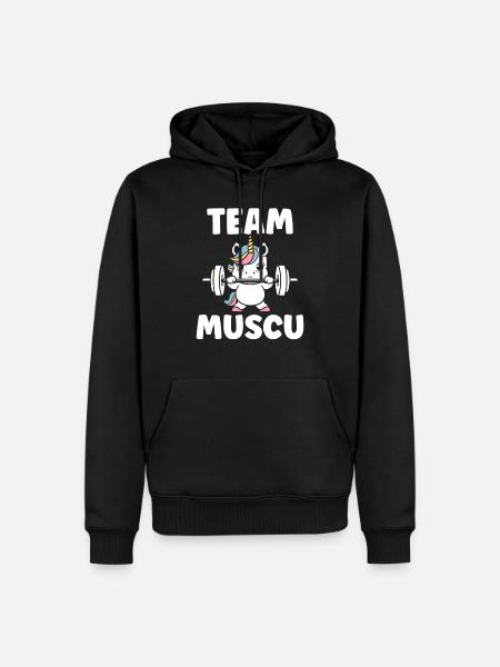 Humour musculation - Sweat à capuche Premium bio Homme - noir