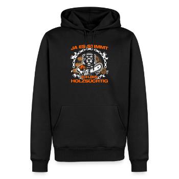 Wood Addict Lumberjack Forester Forester - Men’s Premium Organic Hoodie - black - Front - Nico (187cm)