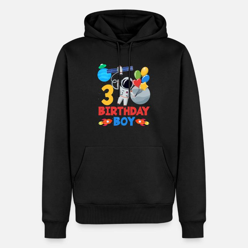 Astronaute Aventure Anniversaire Garçon Design - Sweat à capuche Premium bio Homme - noir