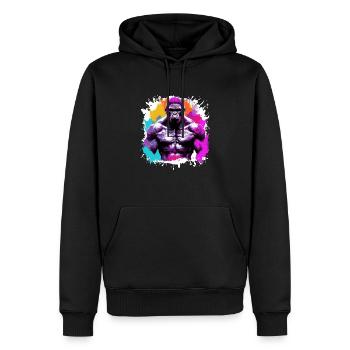 Gorille Bodybuilding Beast - Sweat à capuche Premium bio Homme - noir - Devant - Nico (187cm)