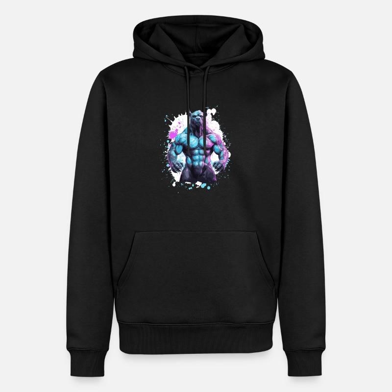 Muscles du grizzli - Sweat à capuche Premium bio Homme - noir