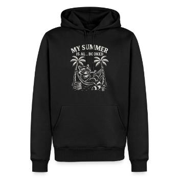 Mon été est complet - Book Lovers - Sweat à capuche Premium bio Homme - noir - Devant - Nico (187cm)