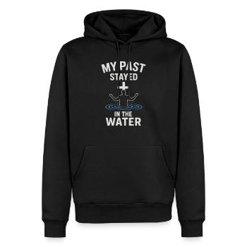 Baptized: My past remained in the water - Men’s Premium Organic Hoodie - black - Front - Nico (187cm)