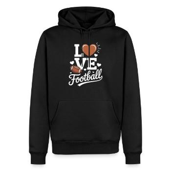 Amour du football américain - Sweat à capuche Premium bio Homme - noir - Devant - Nico (187cm)