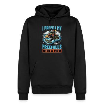 Skydiving I Prefer My Freefalls With Parachuting - Men’s Premium Organic Hoodie - black - Front - Nico (187cm)