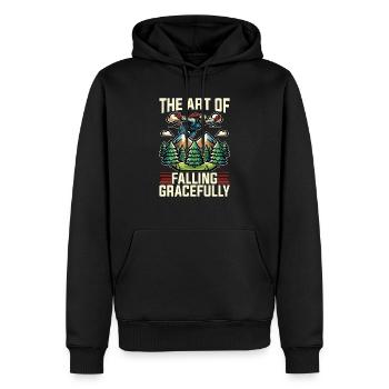 Parachutisme L’art de tomber gracieusement Parachutisme - Sweat à capuche Premium bio Homme - noir - Devant - Nico (187cm)