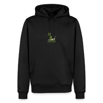 Sellerie Schnecke Illustration mit Wortspiel - Männer Premium Bio Hoodie - Schwarz - Vorne - Nico (187cm)