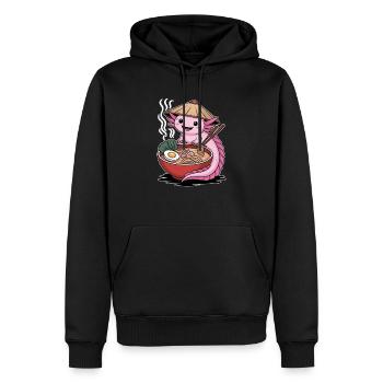 Ramen Axolotl Im Japanischen Stil - Männer Premium Bio Hoodie - Schwarz - Vorne - Nico (187cm)