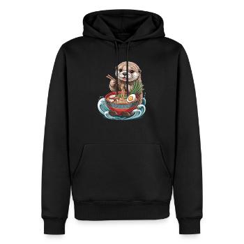 Ramen Otter Im Japanischen Stil - Männer Premium Bio Hoodie - Schwarz - Vorne - Nico (187cm)