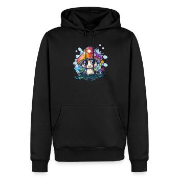 Magischer Pilz im Zauberwald - Männer Premium Bio Hoodie - Schwarz - Vorne - Nico (187cm)