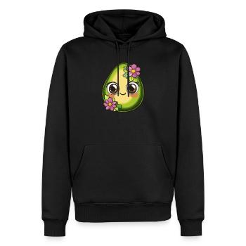 Avocat doux aux fleurs - Sweat à capuche Premium bio Homme - noir - Devant - Nico (187cm)