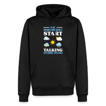 Météorologie amusante Passionnés de météo - Sweat à capuche Premium bio Homme - noir - Devant - Nico (187cm)