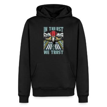 Flight Instructor In Thrust We Trust Pilot School - Men’s Premium Organic Hoodie - black - Front - Nico (187cm)