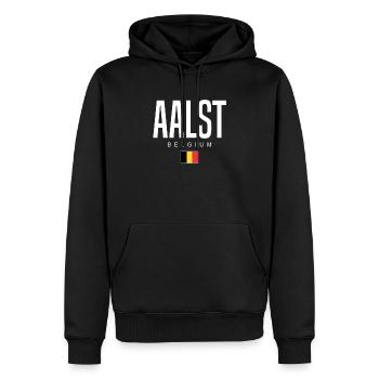 Aalst Belgien - Männer Premium Bio Hoodie - Schwarz - Vorne - Nico (187cm)