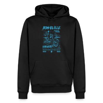 Bonneville Salzwüste Motorrad Vintage Biker - Männer Premium Bio Hoodie - Schwarz - Vorne - Nico (187cm)