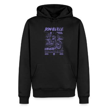 Bonneville Salzwüste Motorrad Vintage Biker - Männer Premium Bio Hoodie - Schwarz - Vorne - Nico (187cm)