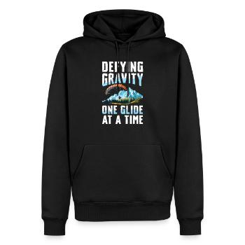 Surmonter la gravité - un vol plané vers - Sweat à capuche Premium bio Homme - noir - Devant - Nico (187cm)
