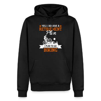 Mountain Bike Retirement Plan Design - Men’s Premium Organic Hoodie - black - Front - Nico (187cm)
