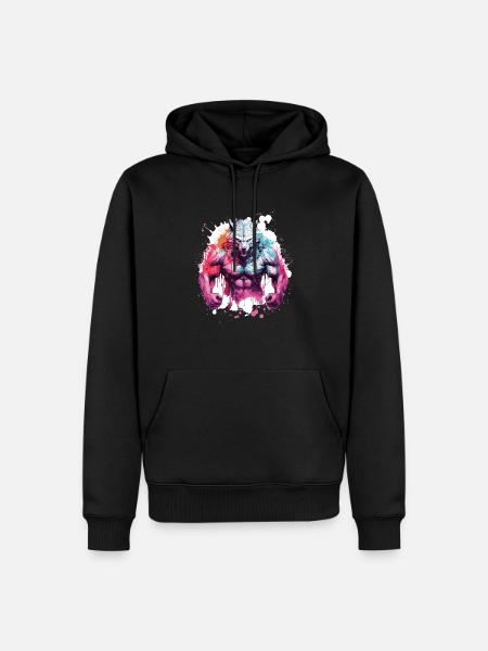 Wolf Muscles - Men’s Premium Organic Hoodie - black