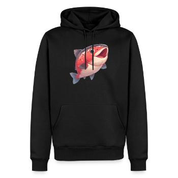 Saumon Saumon - Sweat à capuche Premium bio Homme - noir - Devant - Nico (187cm)