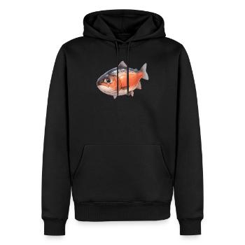 Salmon Salmon - Men’s Premium Organic Hoodie - black - Front - Nico (187cm)