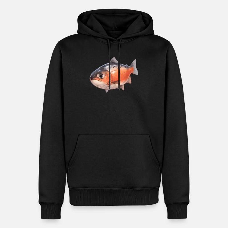 Saumon Saumon - Sweat à capuche Premium bio Homme - noir