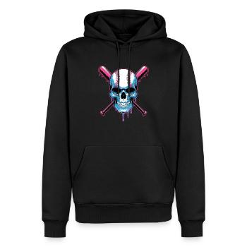 Baseball Skull Batte de Baseball - Sweat à capuche Premium bio Homme - noir - Devant - Nico (187cm)