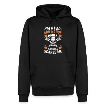 Drôle de dicton de cuisinier pour le papa chef - Sweat à capuche Premium bio Homme - noir - Devant - Nico (187cm)