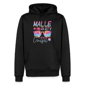 Malle Party Crew Groupes Motif Mallorca Party - Sweat à capuche Premium bio Homme - noir - Devant - Nico (187cm)