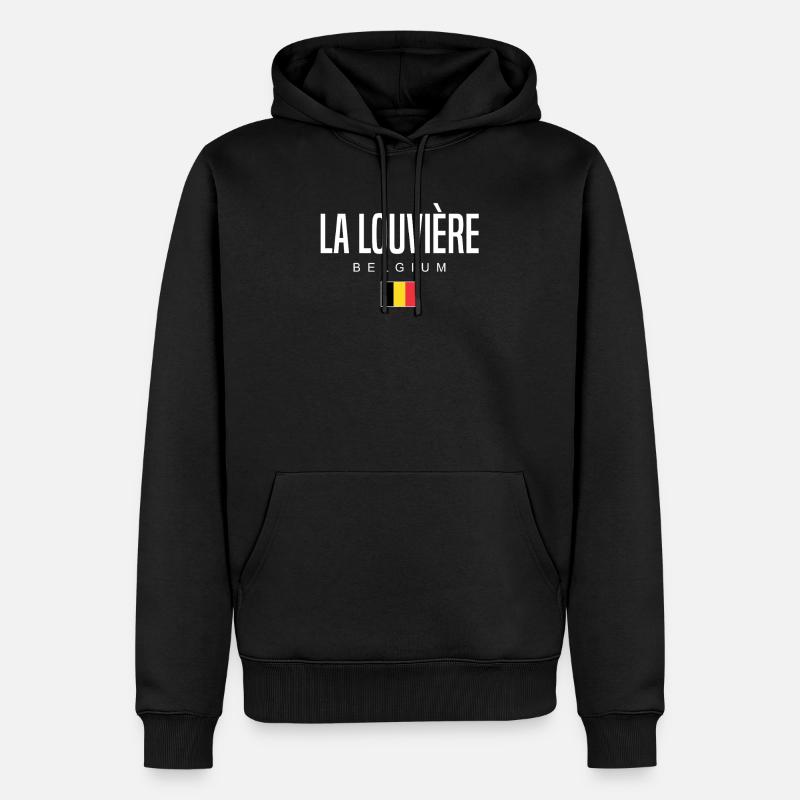 Lalouvière, Belgique - Sweat à capuche Premium bio Homme - noir