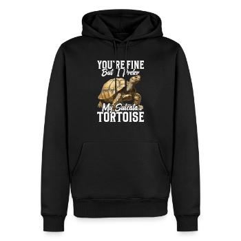 Es Geht Dir Gut, Aber Ich Bevorzuge Meine Sulcata - Männer Premium Bio Hoodie - Schwarz - Vorne - Nico (187cm)