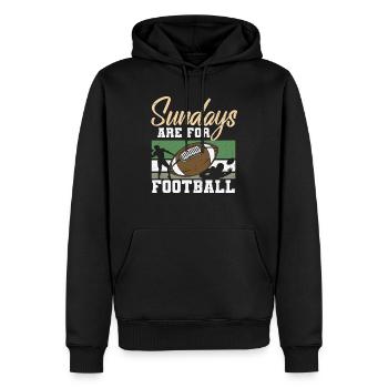 Les dimanches sont consacrés à la conception du football - Sweat à capuche Premium bio Homme - noir - Devant - Nico (187cm)