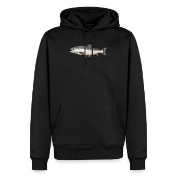 Saumon Saumon - Sweat à capuche Premium bio Homme - noir - Devant - Nico (187cm)