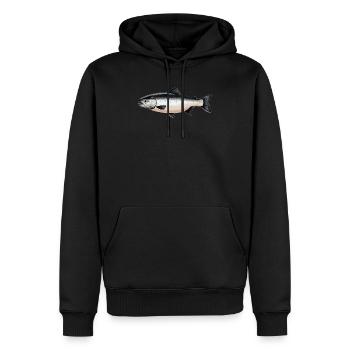 Saumon Saumon - Sweat à capuche Premium bio Homme - noir - Devant - Nico (187cm)