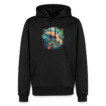 Saumon Saumon - Sweat à capuche Premium bio Homme - noir - Devant - Nico (187cm)