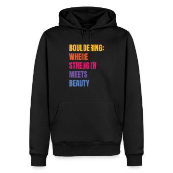 Bouldern Stärke Trifft Auf Schönheit Boulder - Männer Premium Bio Hoodie - Schwarz - Vorne - Nico (187cm)