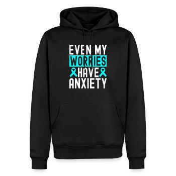 Trouble anxieux Trouble anxieux - Sweat à capuche Premium bio Homme - noir - Devant - Nico (187cm)