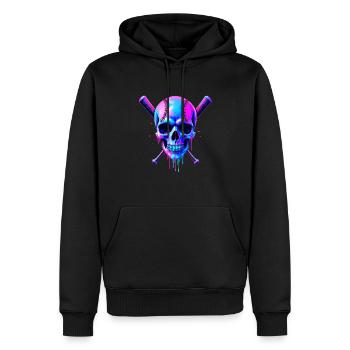 Baseball Skull Batte de Baseball - Sweat à capuche Premium bio Homme - noir - Devant - Nico (187cm)