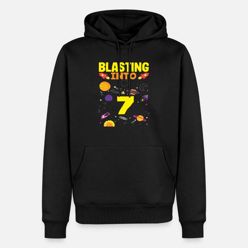 Aventure spatiale du 7e anniversaire - Sweat à capuche Premium bio Homme - noir