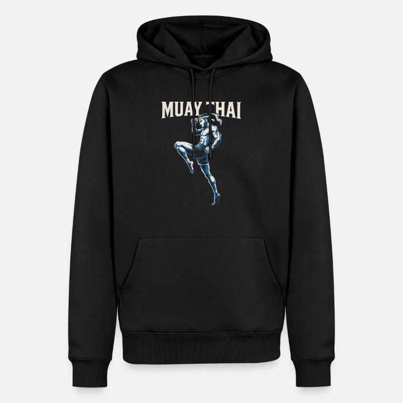 Boxe Muay Thai - Sweat à capuche Premium bio Homme - noir