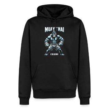 Muay Thai Boxen - Männer Premium Bio Hoodie - Schwarz - Vorne - Nico (187cm)