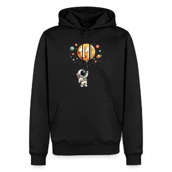 Astronaute mignon 11e anniversaire garçon espace - Sweat à capuche Premium bio Homme - noir - Devant - Nico (187cm)